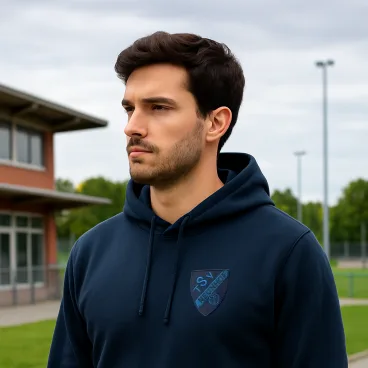 Dunkelblauer Jubiläums-Hoodie des TSV Neunhof